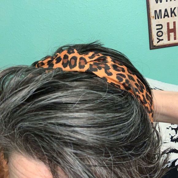 Orange U Glad 2CMe Leopard Print Fashion U-Shaped Plastic Headband - Picture 3 of 3